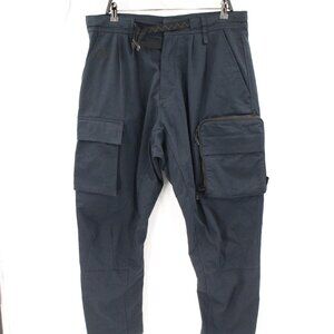 Nike NRG ACG Pants Mens Large summit Cargo Pockets Woven Tapered Belted Blue